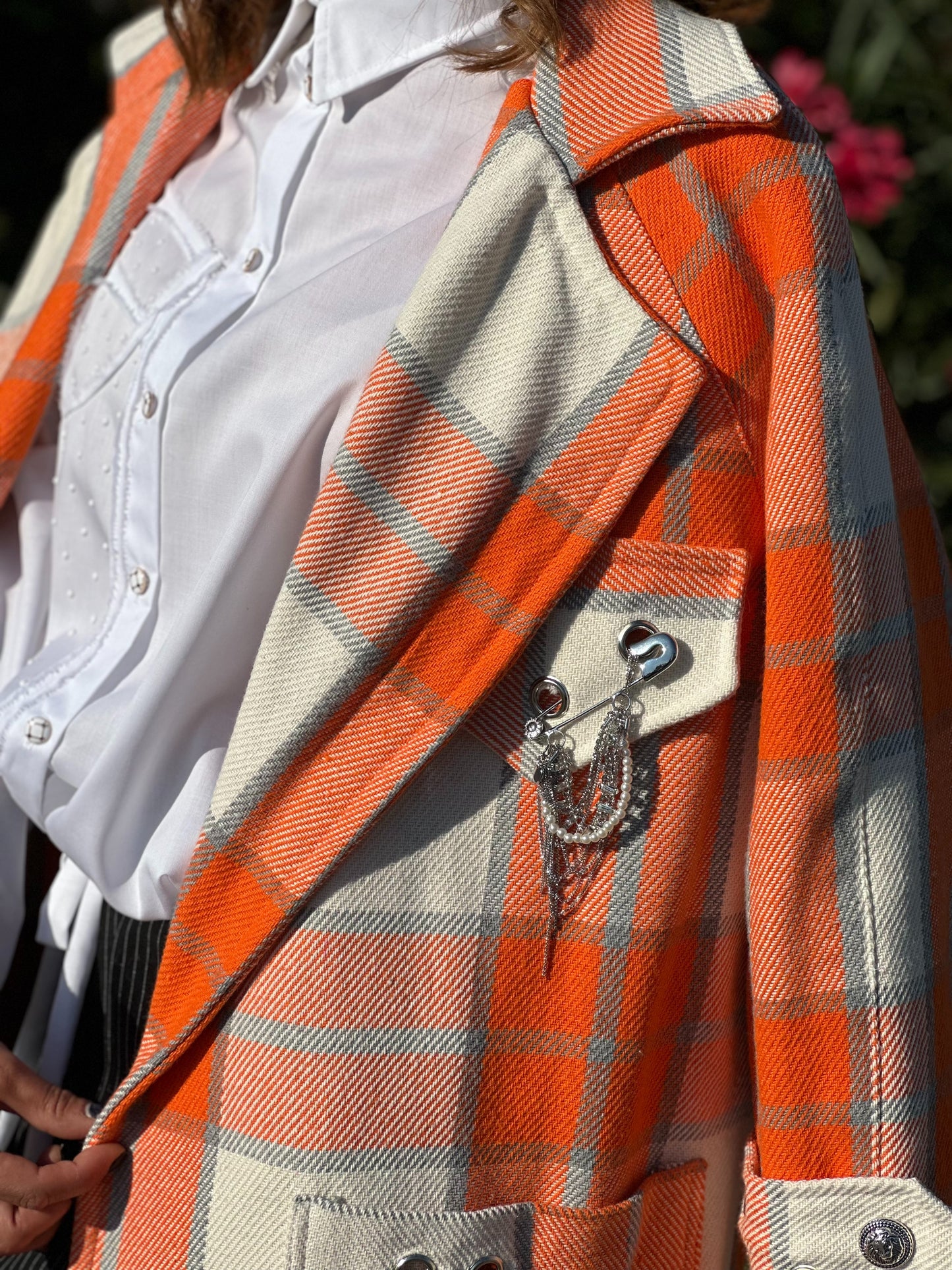 Manteau à carreaux - Taille S/L