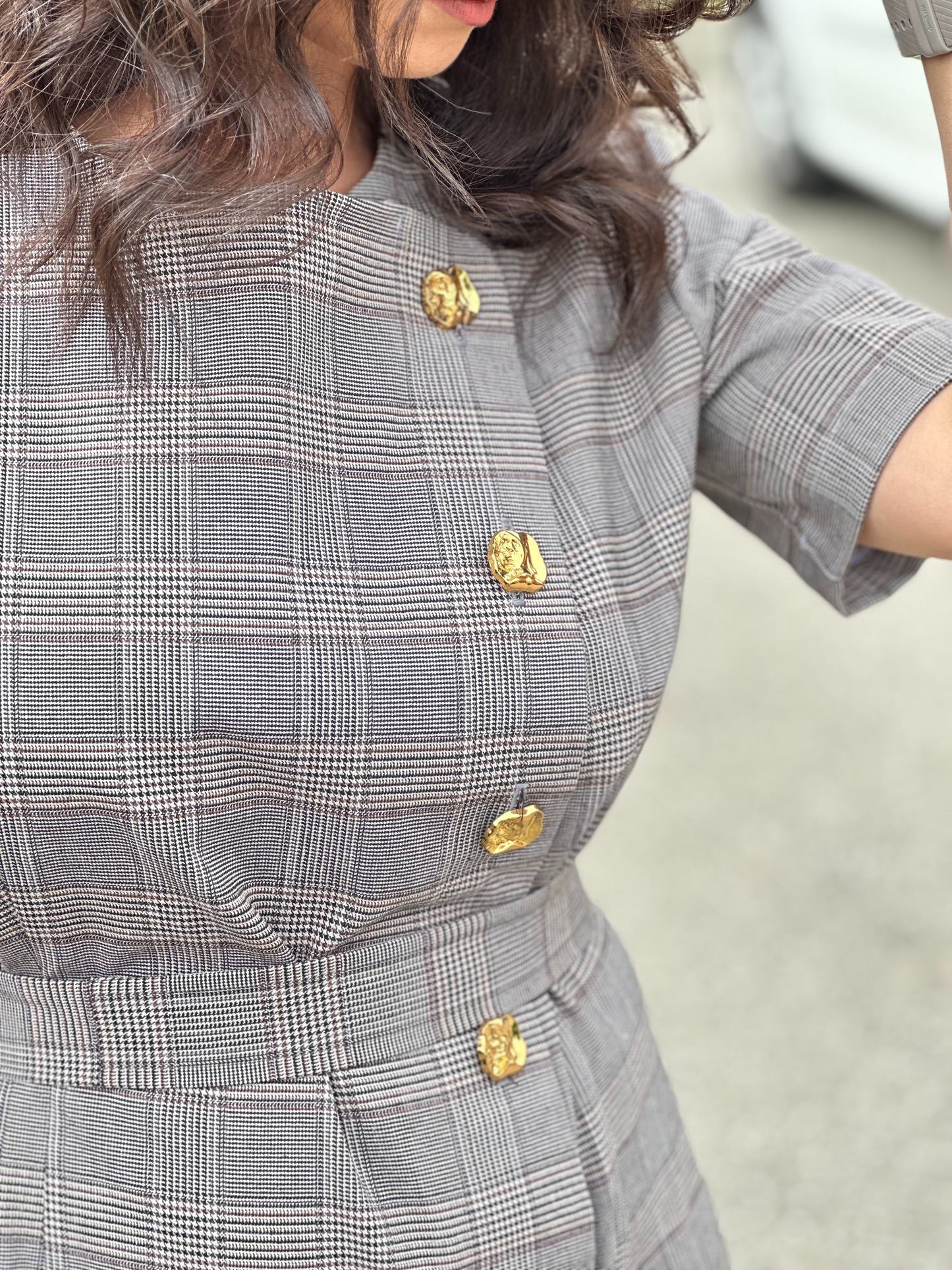 Robe midi à carreaux - Taille S/M