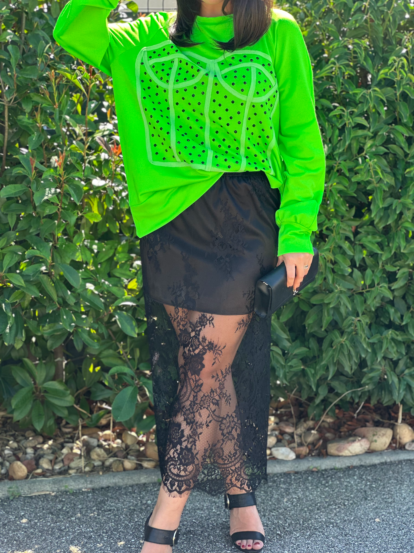 Jupe en dantelle noir - Taille S