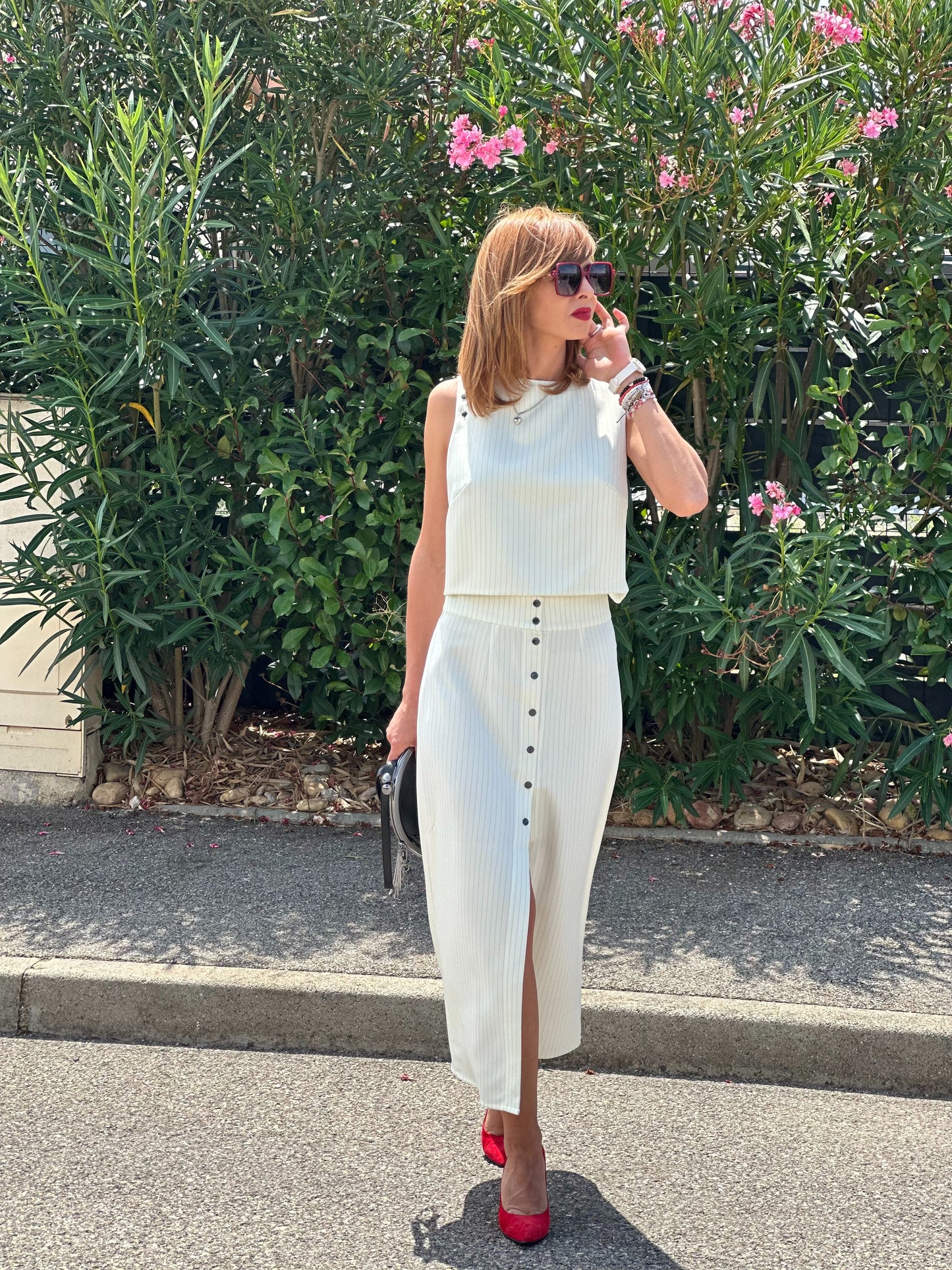 Jupe midi à rayures - Taille S