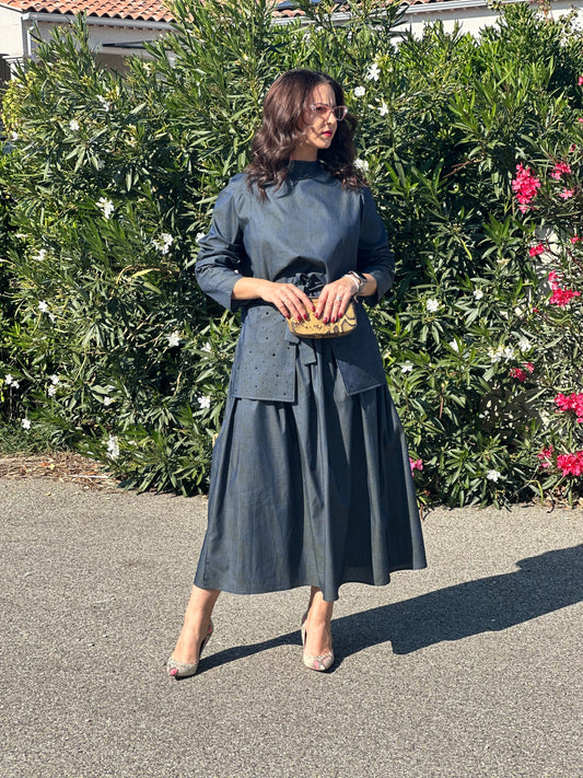 Ensemble Jupe & Blouse en jean - Taille S