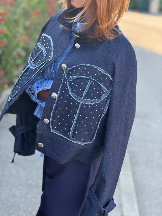 Veste bomber en jean - Taille S/M