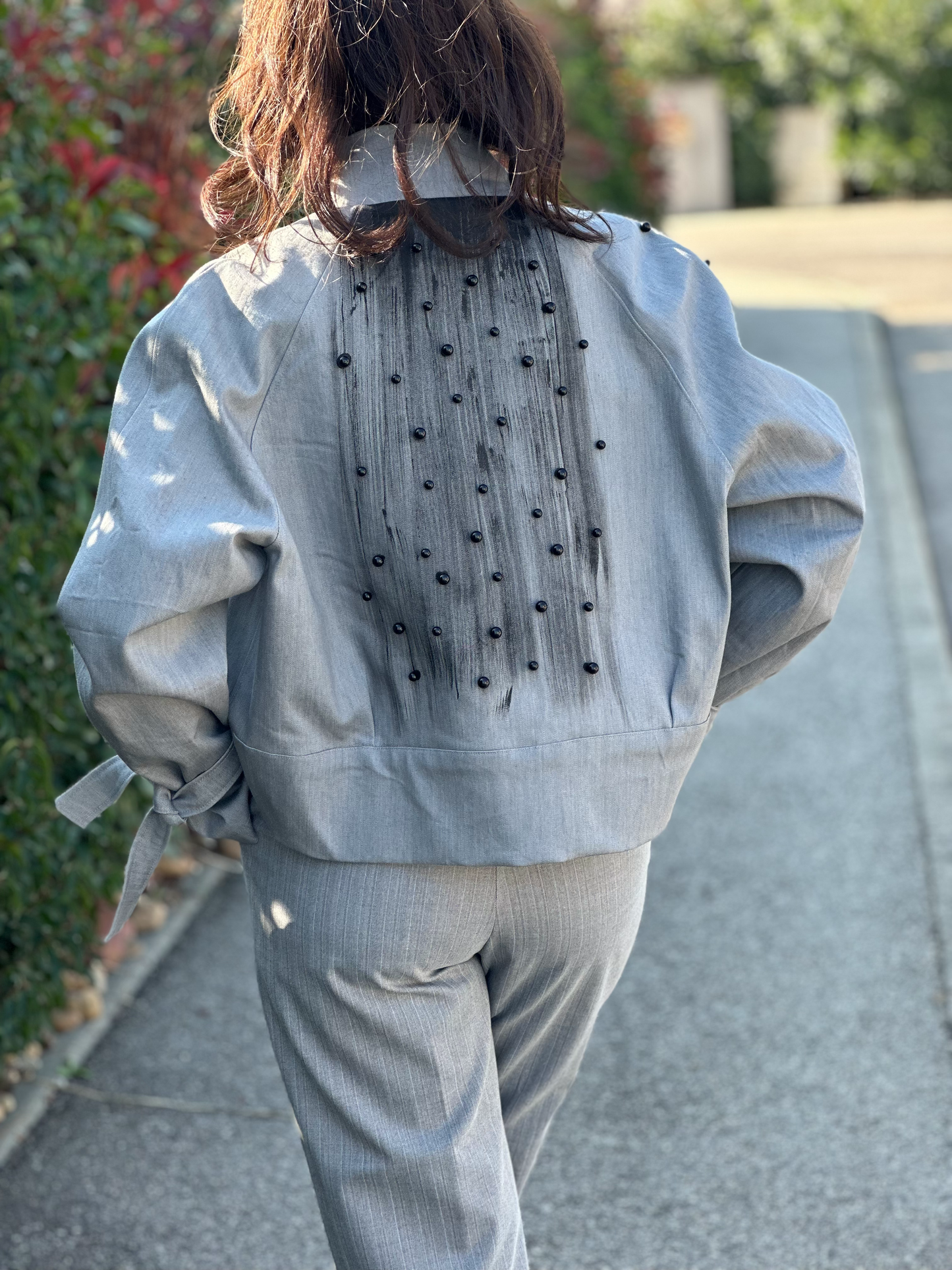 Veste bomber en denim gris - Taille S/M