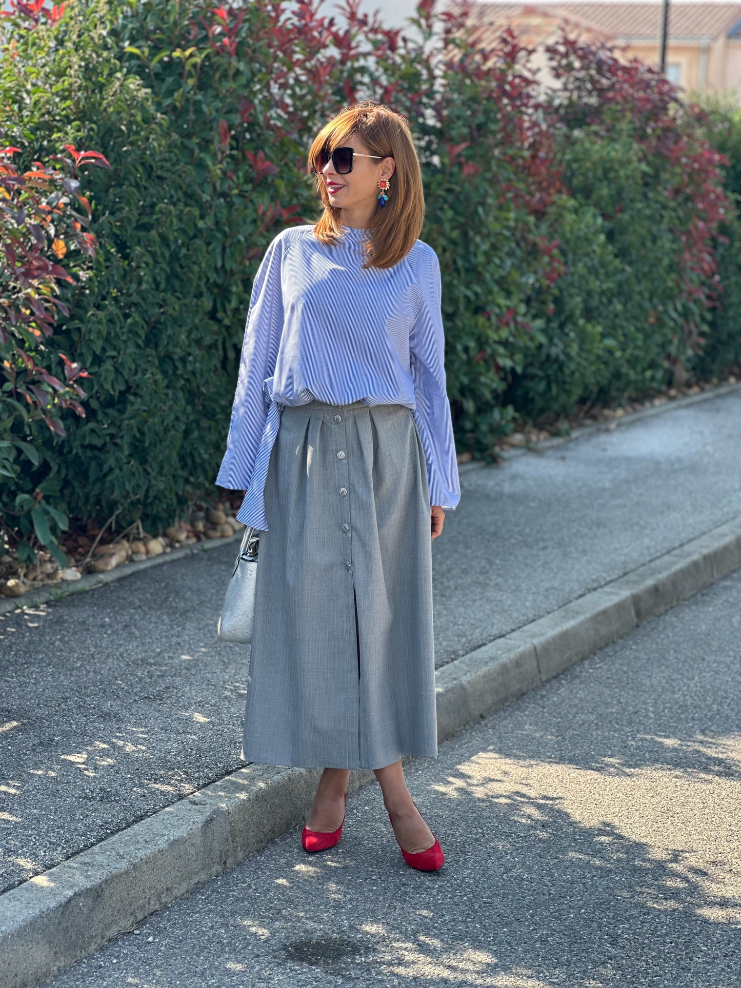 Jupe midi gris - Taille S