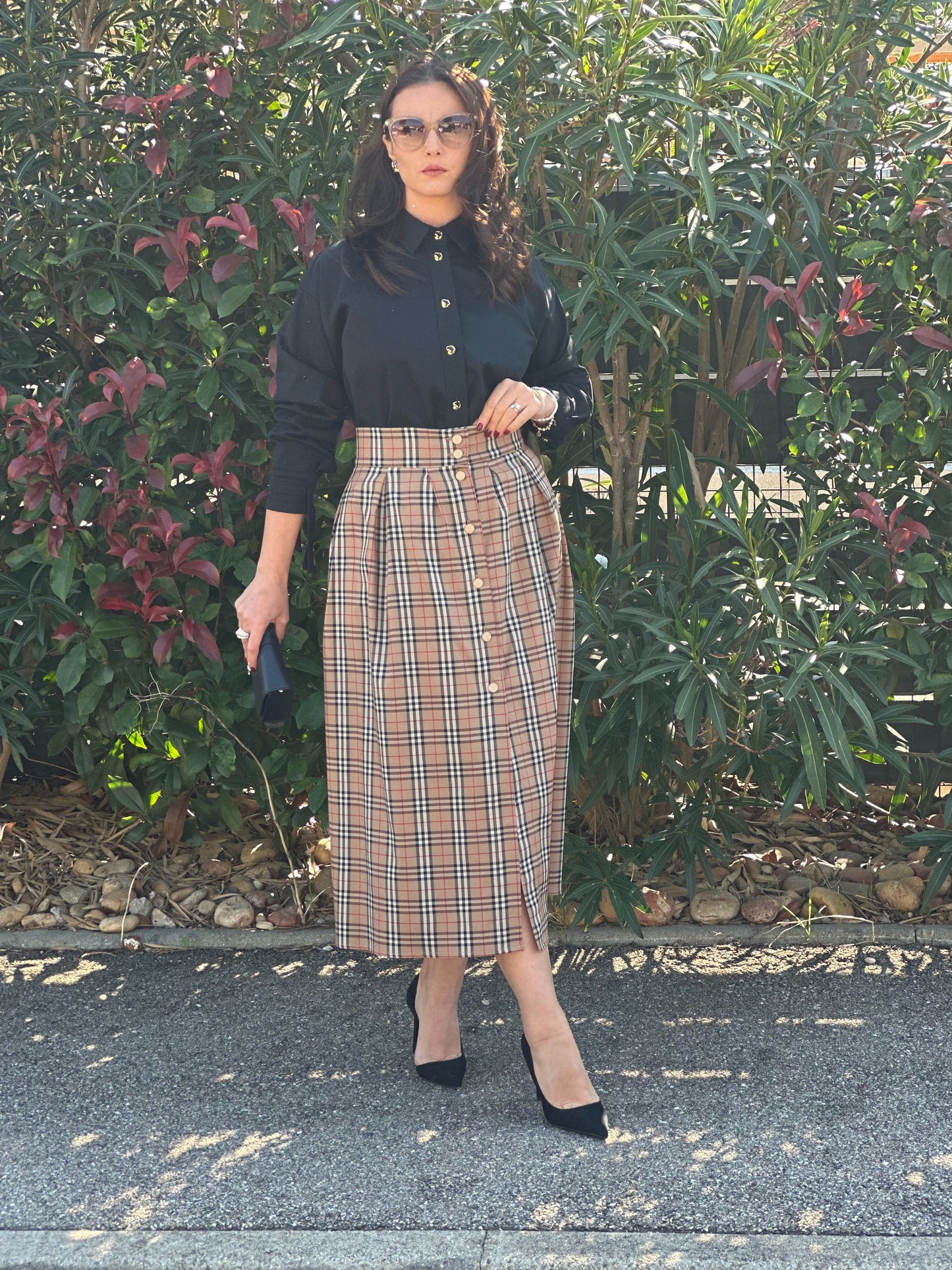 Jupe midi à carreaux - Taille S