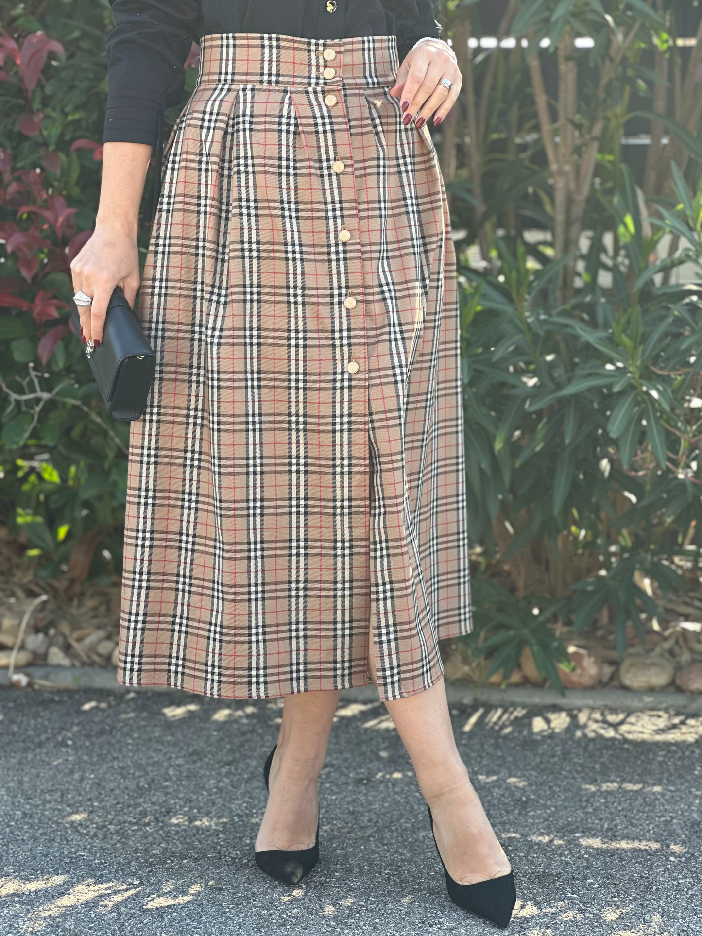 Jupe midi à carreaux - Taille S