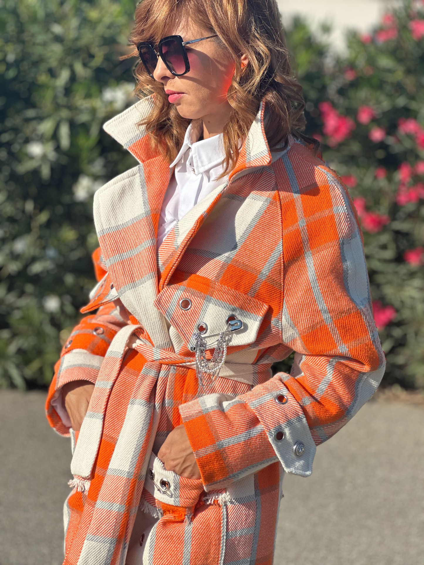 Manteau à carreaux - Taille S/L