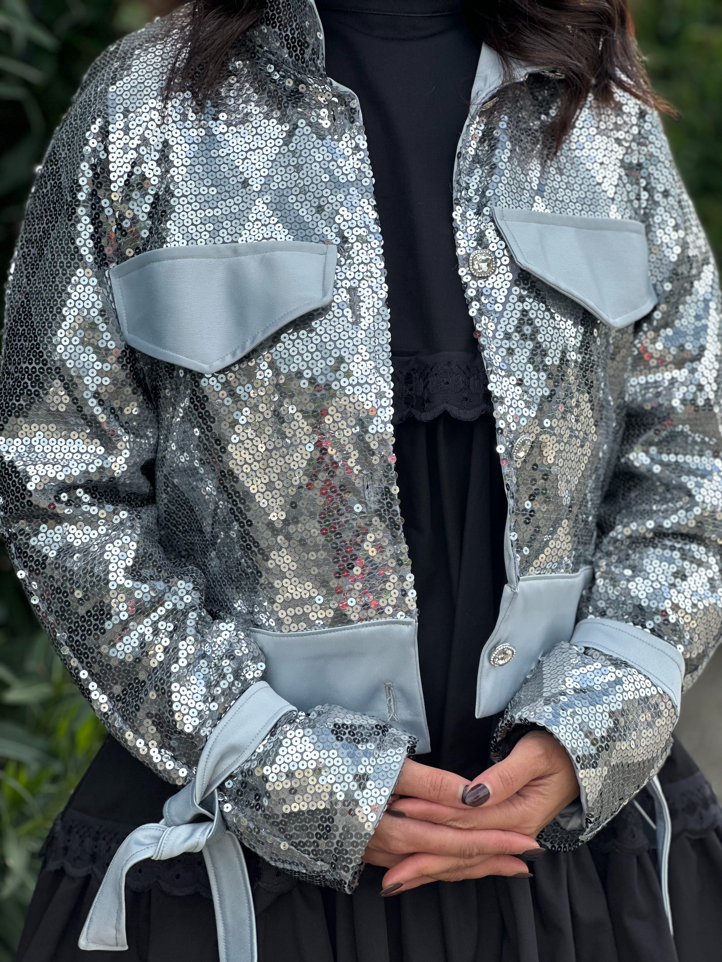 Veste bomber en sequins - Taille S/M