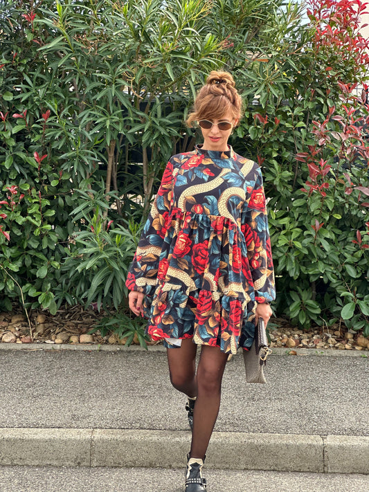 Robe à motifs floraux- Taille S/M