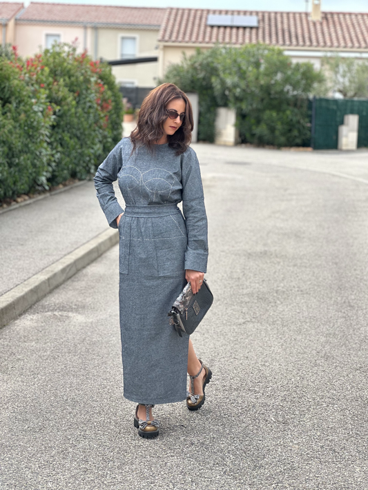 Robe longue en denim - Taille S/M