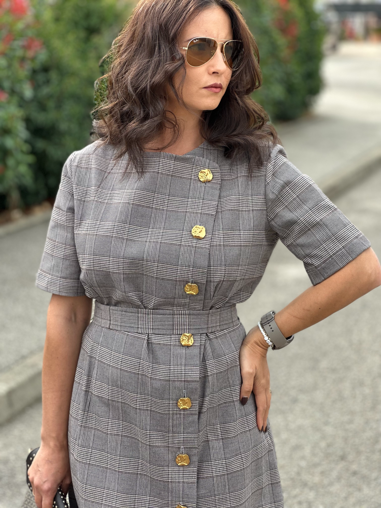 Robe midi à carreaux - Taille S/M