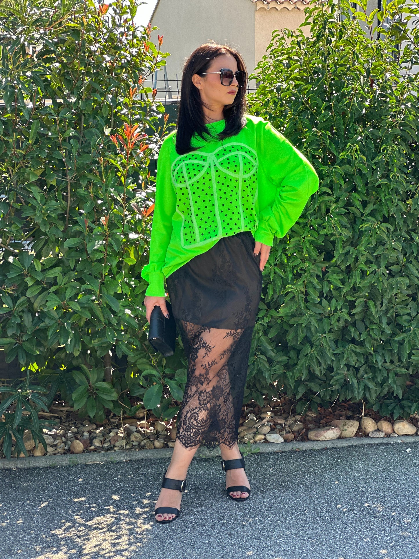 Jupe en dantelle noir - Taille S