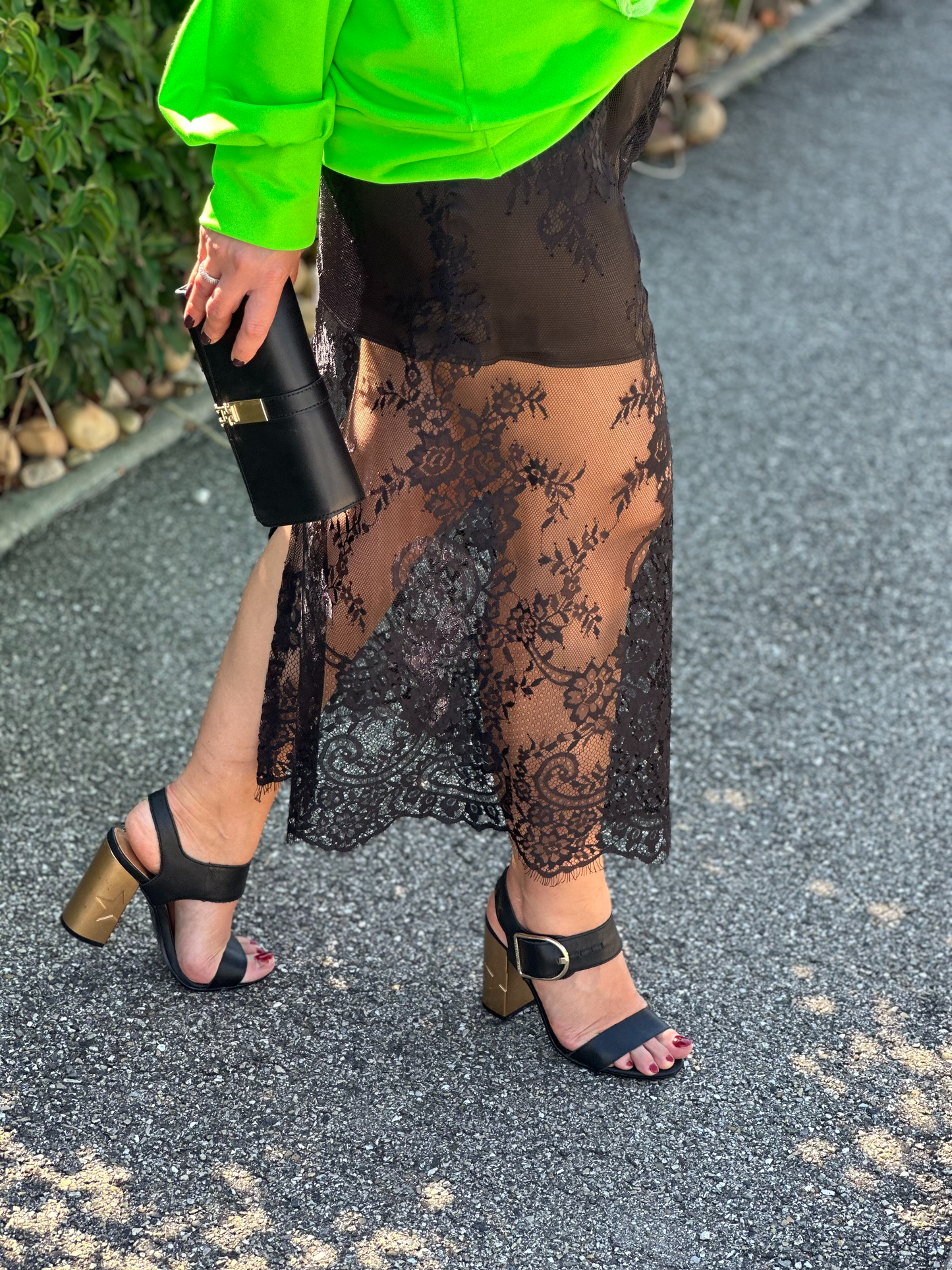 Jupe en dantelle noir - Taille S