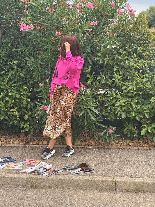 Jupe midi imprimé animal - Taille M