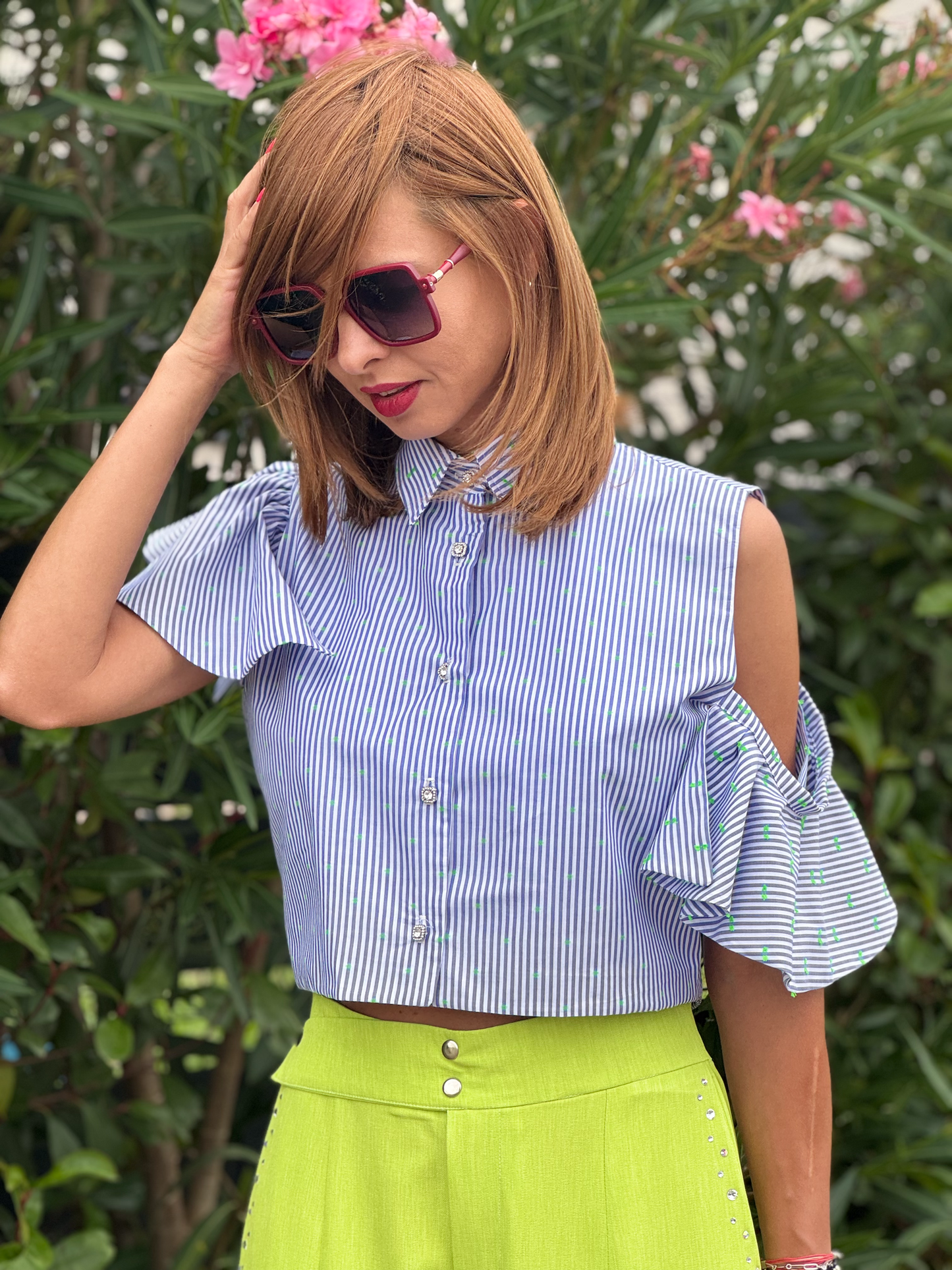 Chemise dos nu à rayures - Taille S