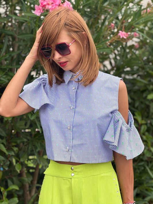 Chemise dos nu à rayures - Taille S