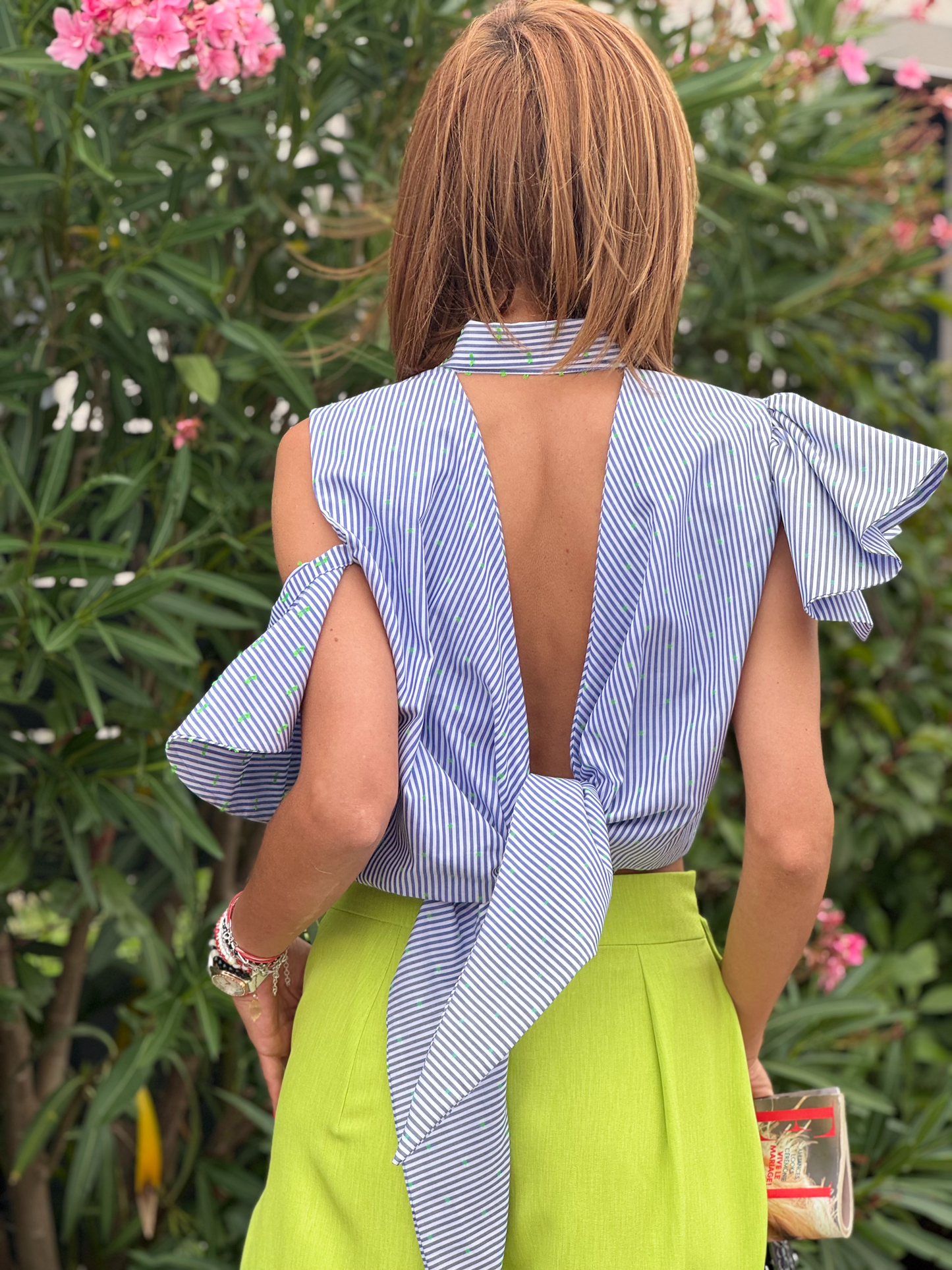 Chemise dos nu à rayures - Taille S