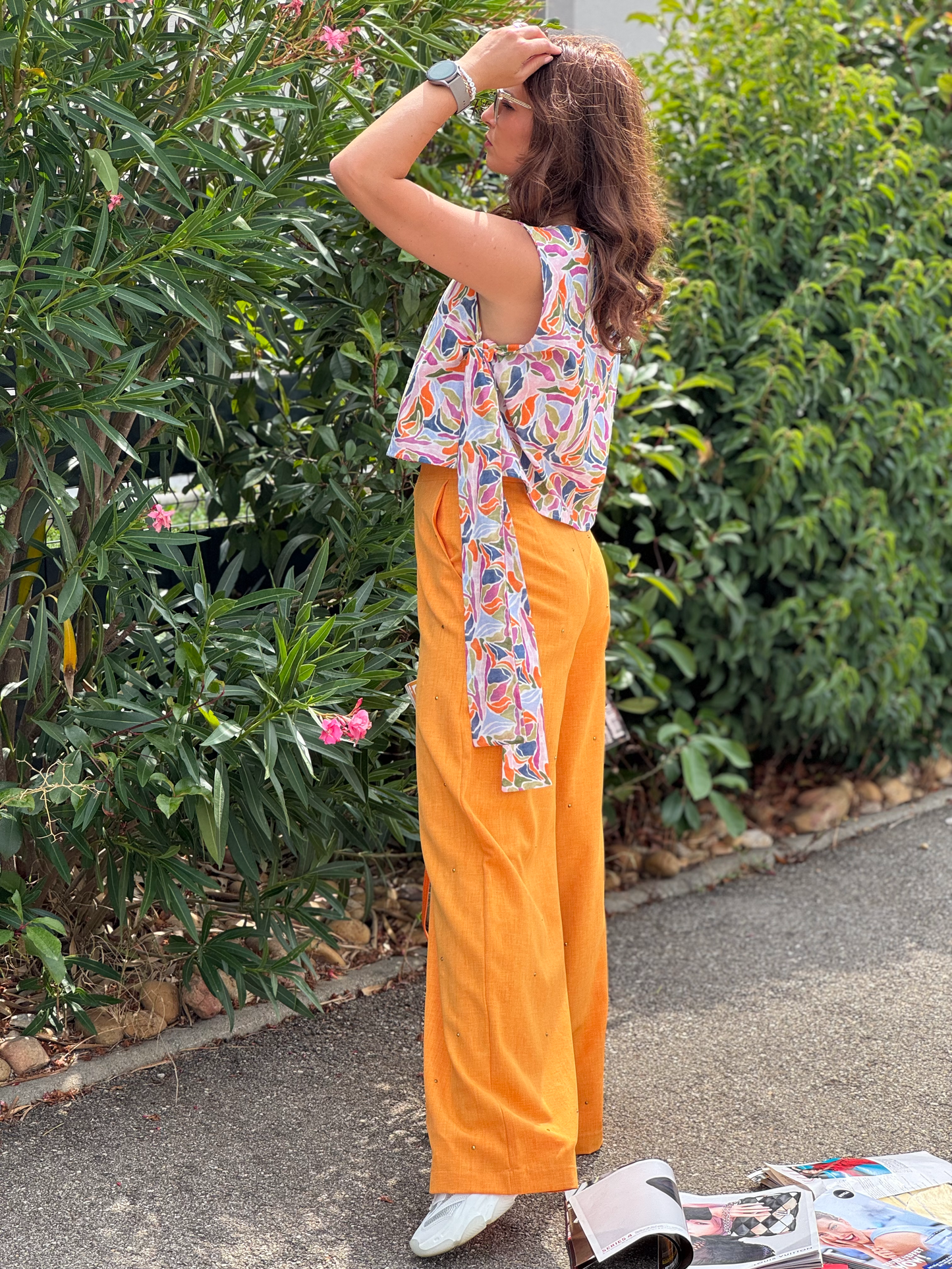 Pantalon orange à cristaux - Taille M