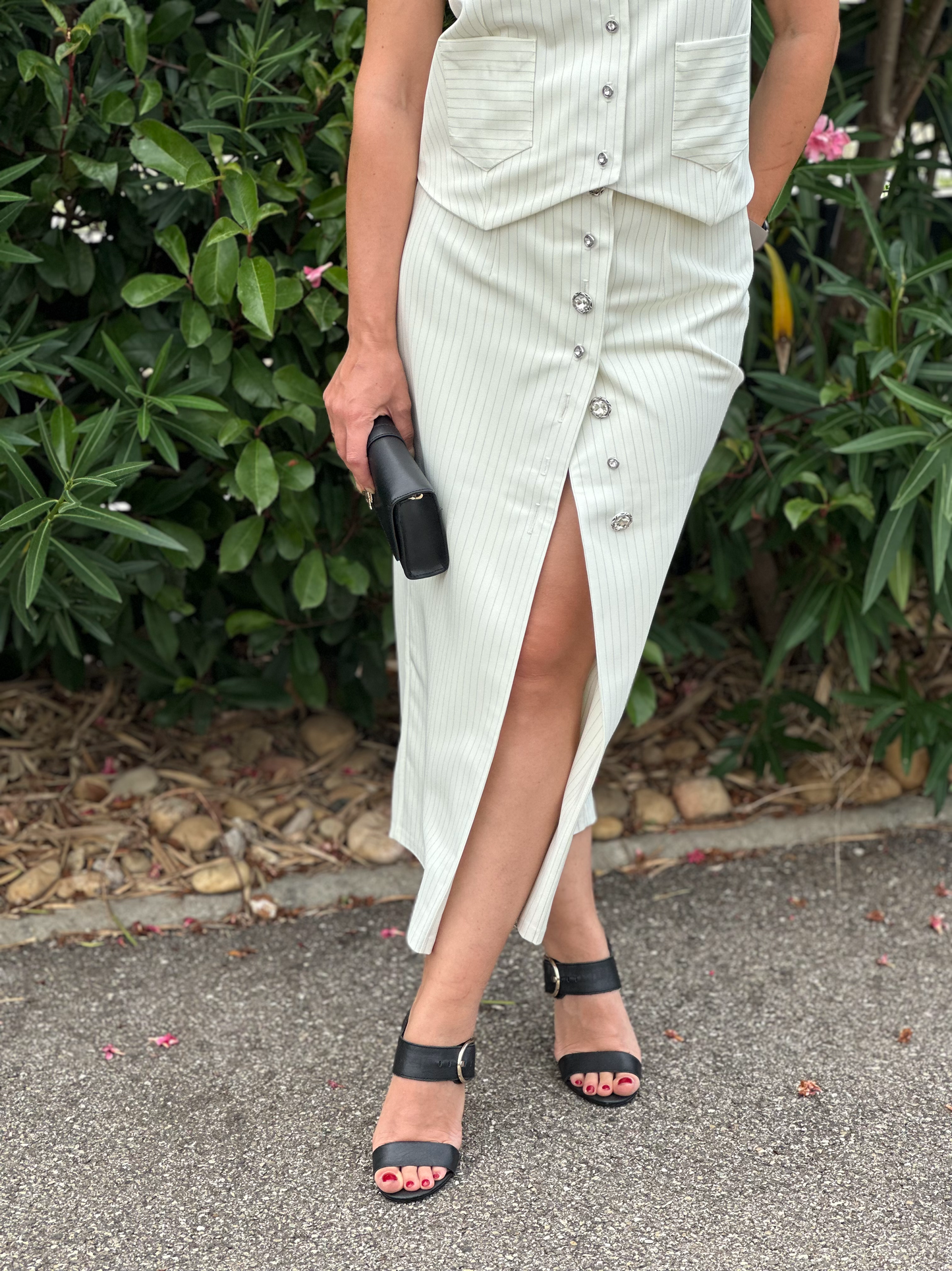 Jupe midi à rayures - Taille S