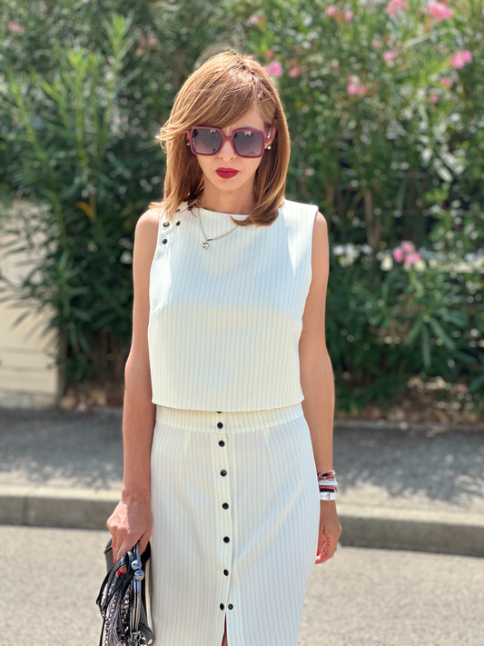 Jupe midi à rayures - Taille S