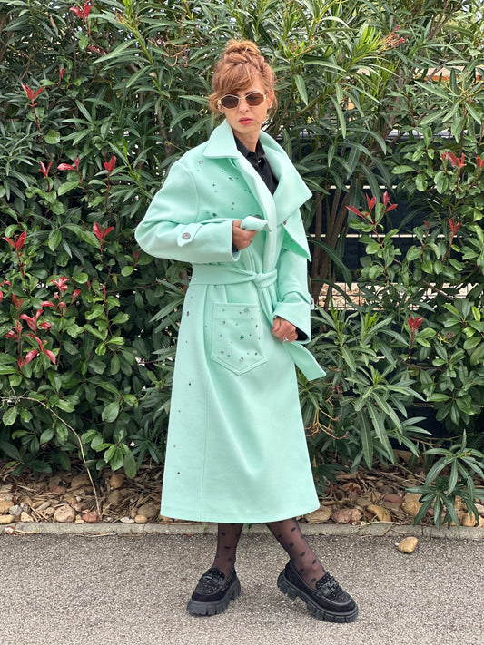 Manteau vert menthe - Taille S/M