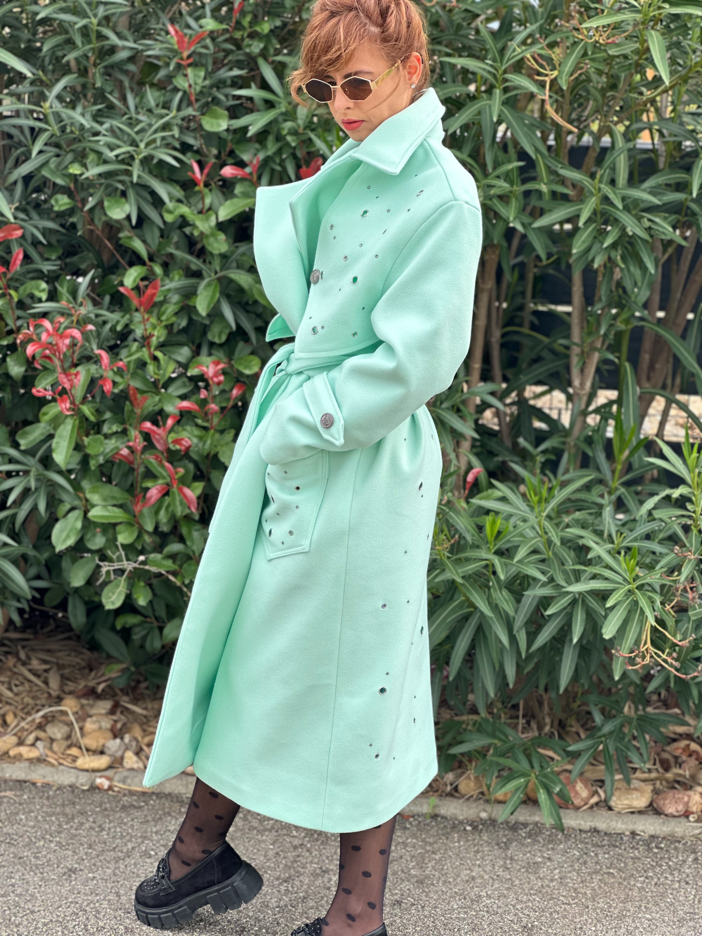 Manteau vert menthe - Taille S/M