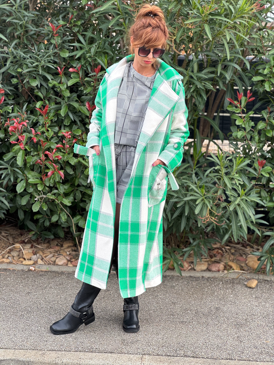 Manteau à carreaux - Taille S/L